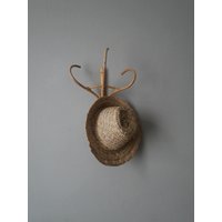 Vintage Wandgarderobe Aus Rattan, Boho-Landhausdekoration Vintage Wandgarderobe Aus Rattan, Boho-Landhausdekoration von RGbyleonn