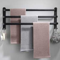 Handtuchhalter zur Wandmontage, für Badezimmer, dreifacher Handtuchhalter, 40 cm, Handtuchhalter aus Edelstahl, Mattschwarz von RHAFAYRE