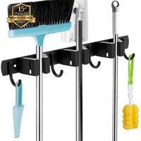 Ineasicer Besenhalter zur Wandmontage, 3 Halterungen + 4 Haken Schwarzer Besenhalter zur Wandmontage, Besenhalter zur Wandmontage, Besenhalter zur Ineasicer Besenhalter zur Wandmontage, 3 Halterungen + 4 Haken Schwarzer Besenhalter zur Wandmontage, Besenhalter zur Wandmontage, Besenhalter zur von RHAFAYRE