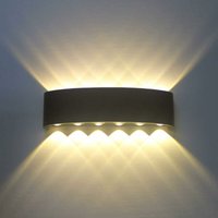 Moderne 6W wasserdichte LED-Wandleuchte für den Außenbereich, dekorative Beleuchtung, schwarz, Up-Down-Wandleuchte, LED-Punktlicht, warmweiß von RHAFAYRE