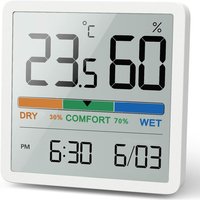 Hygrometer Innenthermometer, digitales Desktop-Thermometer mit Temperatur- und Luftfeuchtigkeitsmonitor, genaues Luftfeuchtigkeitsmessgerät, von RHAFAYRE
