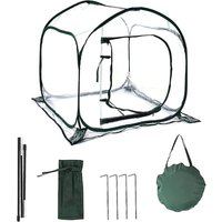 Rhafayre - Mini-Gewächshaus, Pop-up-Gewächshaus, PVC-Gewächshausabdeckung für drinnen und draußen, kleines tragbares Garten-Blumenhaus – 80 x 80 x 80 von RHAFAYRE