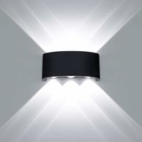 Moderne 12W wasserdichte LED-Wandleuchte für den Außenbereich, dekorative Beleuchtung, schwarz, Up-Down-Wandleuchte, LED-Punktlicht, kaltweiß von RHAFAYRE