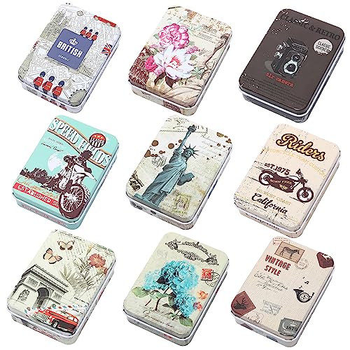 RHBHY Blechdose Metallbox mit Deckel Kleine Metalldose 9 Stück Rostfrei Metalldöschen Tragbare Minibox Aufbewahrungsbox für Zuhause Sügigkeiten und Kleinen Gegenständen von RHBHY