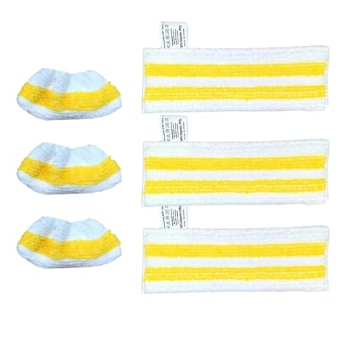 RHBTH 6 Stück Bodentuchset Zubehör, für Kärcher Dampfreiniger EasyFix SC 1/2/3/4/5, (3 Bodenmopp + 3 Dampfdüsenabdeckung), Hochwertige Materialien, Sauber, Ohne Den Boden Zu Verletzen von RHBTH