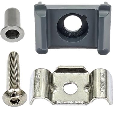 Zaun Pfosten Montagesatz Doppelstabzaun grau anthrazit 7016 Typ Butterfly Klemmstück V2A (anthrazit) 10er Pack von RHEHAG