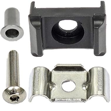Zaun Pfosten Montagesatz Doppelstabzaun schwarz 9005 Typ Butterfly Klemmstück V2A (schwarz) 10er Pack von RHEHAG