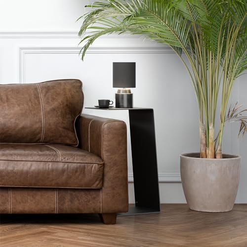 RHEINKANT KÖBES Design Beistelltisch Schwarz, Made in Germany, Beistelltisch Couch C Form aus hochwertigem pulverbeschichtetem Stahl. Exklusiver Couchtisch, Sofatisch, Modern, Nachttisch von RHEINKANT
