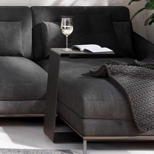 RHEINKANT KÖBES Design Beistelltisch Schwarz, Made in Germany, Beistelltisch Couch C Form aus hochwertigem pulverbeschichtetem Stahl. Exklusiver Couchtisch, Sofatisch, Modern, Nachttisch von RHEINKANT