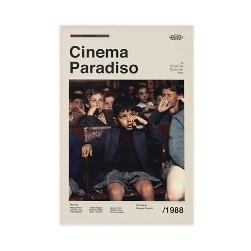 RHFWEC Cinema Paradiso Wandkunst, Filmposter, Leinwandposter, Wandkunst, Dekordruck, Bild Gemälde für Wohnzimmer, Schlafzimmer, Dekoration, 40 x 60 cm RHFWEC Cinema Paradiso Wandkunst, Filmposter, Leinwandposter, Wandkunst, Dekordruck, Bild Gemälde für Wohnzimmer, Schlafzimmer, Dekoration, 40 x 60 cm von RHFWEC