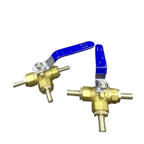1 Packung 6/8/10 mm Schlauchtülle Messing voller Anschluss T-Anschluss L-Anschluss 3-Wege-Kugelhahn-Anschlussadapter(1",L-TYPE_8MM BARB) von RHFYBSQA