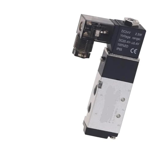 1PCS Magnet-Pneumatikventil 4V110-06 5-Wege-2-Positionen-Luftkompressor 12V 24V 110V 220V(W 4mm Fitting,DC24V) von RHFYBSQA