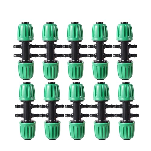 Bewässerungsfitting-Kit for die Gartenlandwirtschaft Automatische Bewässerung Micro-Bewässerungssystem 16mm PE-Rohrfittings 19-tlg(10Pcs 4-way 4mm Barb) von RHFYBSQA