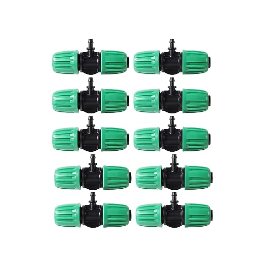 Bewässerungsfitting-Kit for die Gartenlandwirtschaft Automatische Bewässerung Micro-Bewässerungssystem 16mm PE-Rohrfittings 19-tlg(10Pcs 4mm Barb T) von RHFYBSQA