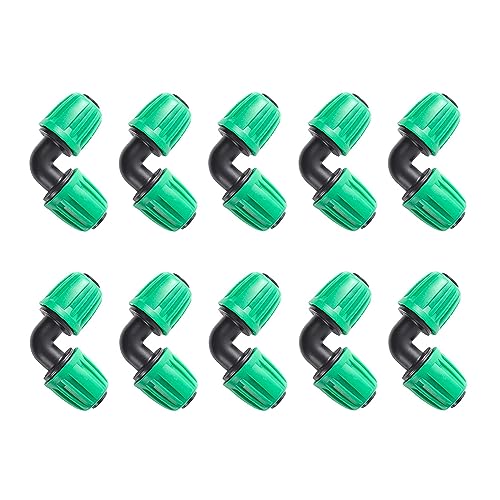 Bewässerungsfitting-Kit for die Gartenlandwirtschaft Automatische Bewässerung Micro-Bewässerungssystem 16mm PE-Rohrfittings 19-tlg(10Pcs Elbow) von RHFYBSQA