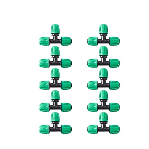 Bewässerungsfitting-Kit for die Gartenlandwirtschaft Automatische Bewässerung Micro-Bewässerungssystem 16mm PE-Rohrfittings 19-tlg(10Pcs Tee) von RHFYBSQA