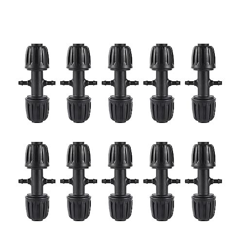 Bewässerungsfitting-Kit for die Gartenlandwirtschaft Automatische Bewässerung Micro-Bewässerungssystem 16mm PE-Rohrfittings 19-tlg(10Pcs2-wayBarbBlack) von RHFYBSQA