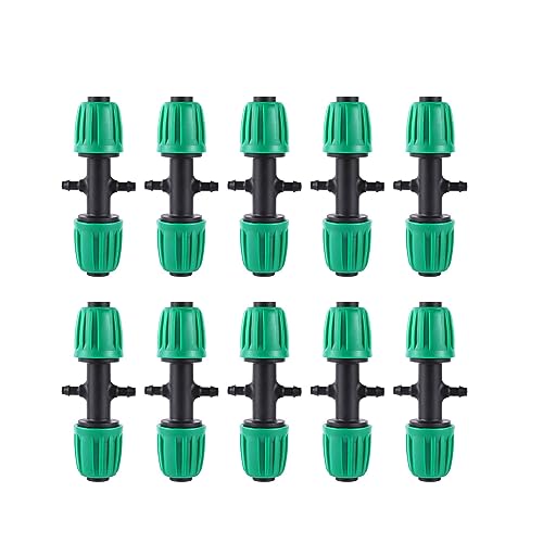 Bewässerungsfitting-Kit for die Gartenlandwirtschaft Automatische Bewässerung Micro-Bewässerungssystem 16mm PE-Rohrfittings 19-tlg(10Pcs2-wayBarbGreen) von RHFYBSQA