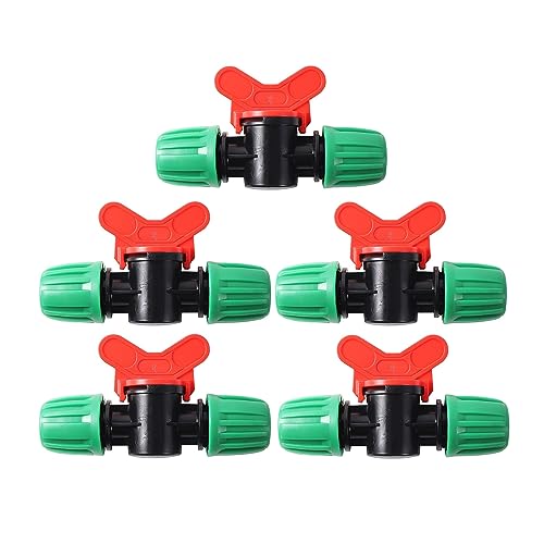 Bewässerungsfitting-Kit for die Gartenlandwirtschaft Automatische Bewässerung Micro-Bewässerungssystem 16mm PE-Rohrfittings 19-tlg(5Pcs Valve) von RHFYBSQA