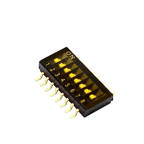 RHFYBSQA 10 Stück 1,27 Pitch 8-Bit Mini Dip Switch, stabiler Typ Reflow-Lötung, temperaturbeständig von RHFYBSQA