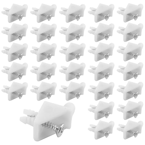 30 Stück Bodenträger 5mm, Regalbodenträger Weiß, 90 Grad Einlegeboden Halter, Bodenträger101558 passend als Ersatzteil für IKEA Regalbodenträger PAX von RHHGHY