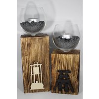 Teelichthalter Weinglas Ruhrpott von RHHolzarbeiten