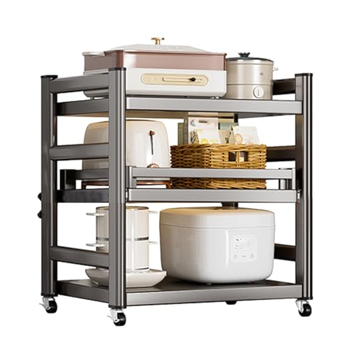 RHJOPL Schmaler Lagerwagen,ultradünner Rollender Lagerwagen,Gewürzregal Aus Kohlenstoffstahl Neben Dem Kühlschrank,Vorratsregal for Kleine Räume(60x85x41cm) von RHJOPL