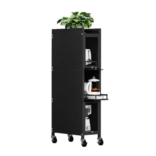 RHJOPL Schmaler Rollwagen, 3–5 Ebenen, Ausziehbar, Schmal, Küchenrollwagen, Vorratsregal, Schmaler Standwagen for Kleine Räume(25x50x118cm) von RHJOPL