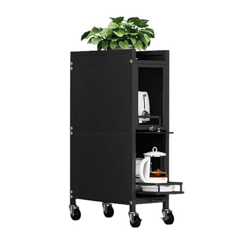 RHJOPL Schmaler Rollwagen, 3–5 Ebenen, Ausziehbar, Schmal, Küchenrollwagen, Vorratsregal, Schmaler Standwagen for Kleine Räume(25x50x84.5cm) von RHJOPL