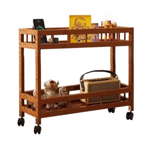 RHJOPL Schmaler Rollwagen, Küchenrollwagen, Bambuswagen, Vorratsregal, Schmaler Bodenturmschrank for Kleine Räume(42X18X40CM) von RHJOPL