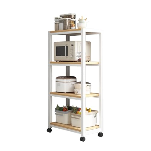 Schmaler Lagerwagen, Kompakte Speisekammer for Die Küche, Lagerregalwagen Aus Kohlenstoffstahl, 3-5 Ausziehbare Schmalböden, for Kleine Räume, Eingangsbereich(118x40x20cm) von RHJOPL