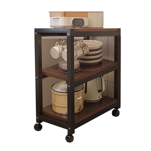 Schmaler Lagerwagen, Küchenrollwagen, Lagerregalwagen Aus Kohlenstoffstahl, 3–5 Ebenen, Schmal Ausziehbar, for Kleine Räume, Eingangsbereich(82x40x20cm) von RHJOPL