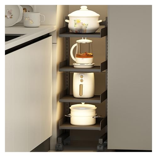 Schmaler Lagerwagen, Schmaler Rollwagen, Küchenrollwagen, Gestell Aus Kohlenstoffstahl Neben Dem Kühlschrank, for Kleine Räume, Eingangsbereich, Wohnzimmer(Black,25x28x95cm) von RHJOPL