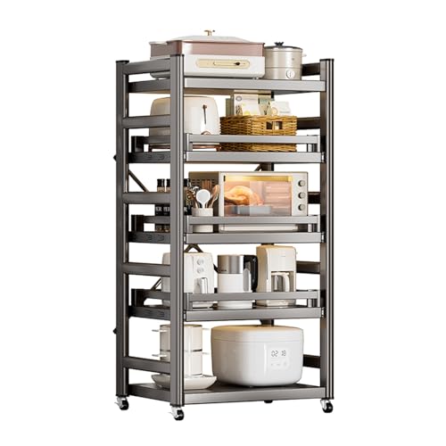 Schmaler Rollwagen, Schmaler Lagerwagen, Lagerwagen Mit 3–5 Ebenen, Schmale Standschränke for Kleine Räume, Zuhause, Küche(60x155x41cm) von RHJOPL