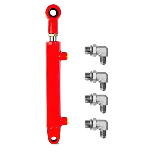 RHKING Hydraulikzylinder, 1,5 x 4, 2 Tonnen, doppeltwirkend, geschweißter Hydraulikzylinder, 3,8 cm Bohrung x 10,2 cm Hub, mit 3/8 Zoll JIC 37° (9/16-Zoll-18 Gewinde), Hydraulik-Endverbinder, maximale von RHKING