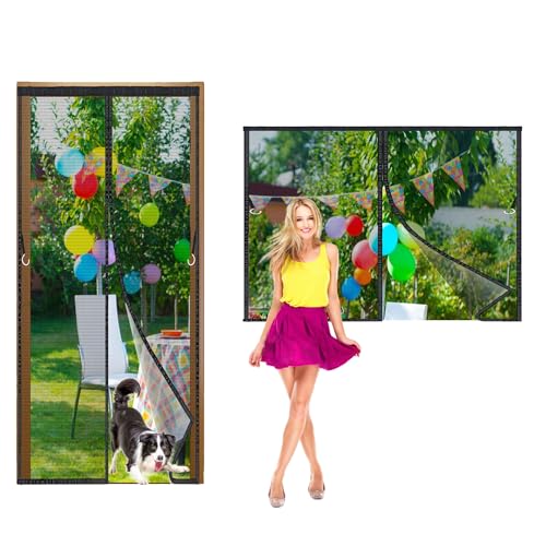Magnet Fliegengitter Fenster 260x170cm Fiberglas Mückennetz Tür für Wohnzimmer Kellertür Moskitonetz mit Magnetverschluss Schwarz von RHLTF