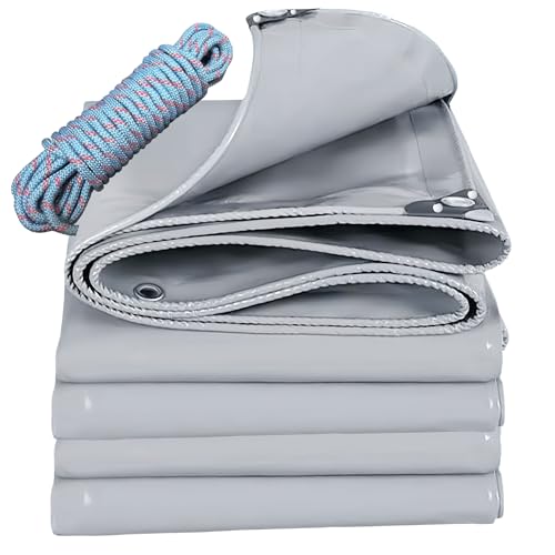 YANFEILI Gewebeplane,1x15m 520g/m² Plane PVC Abdeckplane Schutzplane Bootsplane Schutzplane Bootsplane Holzplane für Pool Gartenmöbel Trampolin Grau von RHLTF