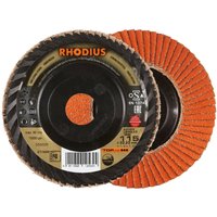 RHODIUS JUMBO LONGLIFE TRIM, 10 Stück, 125 mm, Korn 60, Fächerschleifscheibe von RHODIUS ABRASIVES