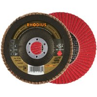 RHODIUS JUMBO SPEED G, 10 Stück, 125 mm, Korn 80, Fächerschleifscheibe von RHODIUS ABRASIVES