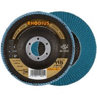 RHODIUS LGZ F3, 10 Stück, 115 mm, Korn 120, Fächerschleifscheibe von RHODIUS ABRASIVES