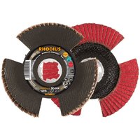 Rhodius vision speed x-lock, 10 Stück, 115 mm, Korn 60, x-lock Fächerscheibe von RHODIUS ABRASIVES