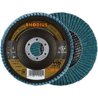 Rhodius Abrasives - rhodius lgz F3, 10 Stück, 115 mm, Korn 40, Fächerschleifscheibe von RHODIUS ABRASIVES