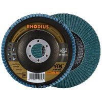 Rhodius Abrasives - rhodius lgz F3, 10 Stück, 115 mm, Korn 60, Fächerschleifscheibe von RHODIUS ABRASIVES