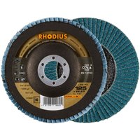 Rhodius Abrasives - rhodius lgz F3, 10 Stück, 125 mm, Korn 40, Fächerschleifscheibe von RHODIUS ABRASIVES