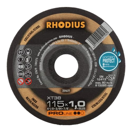 RHODIUS PROline XT38 X-LOCK Extradünne Trennscheibe 115 x 1,0 x 22,23 mm 25 Stk RHODIUS PROline XT38 X-LOCK Extradünne Trennscheibe 115 x 1,0 x 22,23 mm 25 Stk von RHODIUS