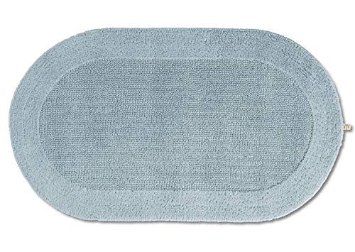 RHOMTUFT Badteppich EXQUISIT oval 60 x 100 cm Farbe: aquamarin von RHOMTUFT