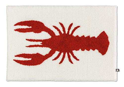 RHOMTUFT Badteppich Lobster eckig 80 x 160 cm Farbe: Ecru/Carmin von RHOMTUFT