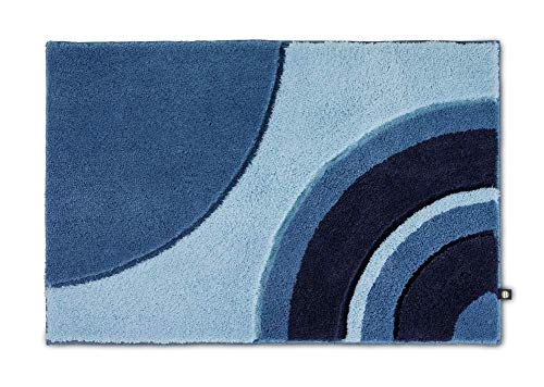 Rhomtuft Badteppich Swoop eckig 70 x 150 cm Farbe Aqua/air/Kobalt von Rhomtuft
