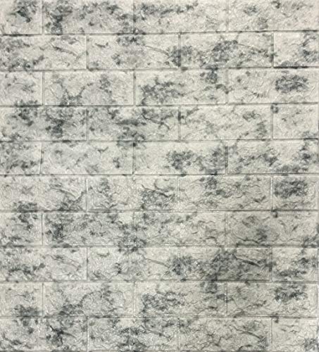 3D Tapete Wandpaneele Selbstklebend Ziegelstein Wasserdicht Wandaufkleber Tapete Wandpaneele selbstklebend Moderne Wandverkleidung in Steinoptik leichte Montage (10 Stück, Grau Marmor) von RHP