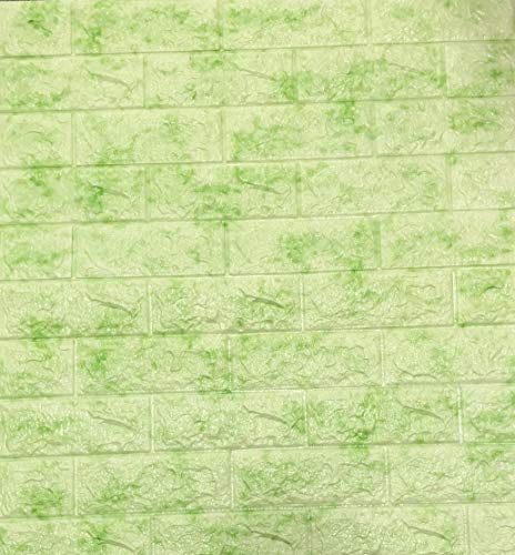 3D Tapete Wandpaneele Selbstklebend Ziegelstein Wasserdicht Wandaufkleber Tapete Wandpaneele selbstklebend Moderne Wandverkleidung in Steinoptik schnelle & leichte Montage (5 Stück, Grün Marmor) von RHP